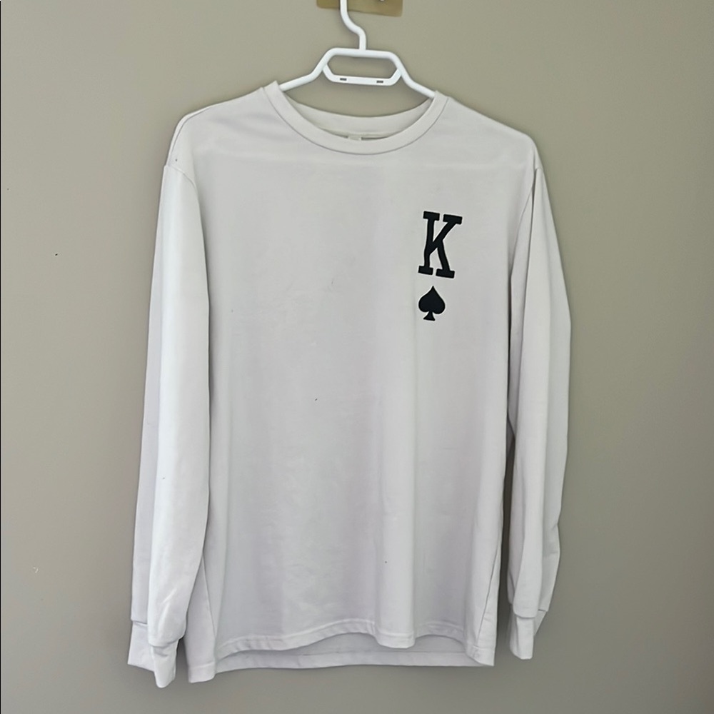 Aeroplus King of Spades Graphic Long Sleeve Shirt White Size S